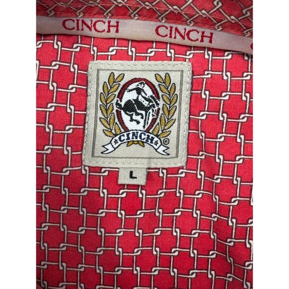 Cinch Men's Short Sleeve Red Plaid Western Button Up Shirt - Size L *READ* - Picture 5 of 5